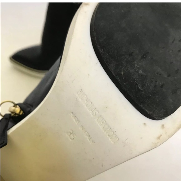 Nicholas Kirkwood Leather Ankle Boot Gold Heels - Picture 6 of 8